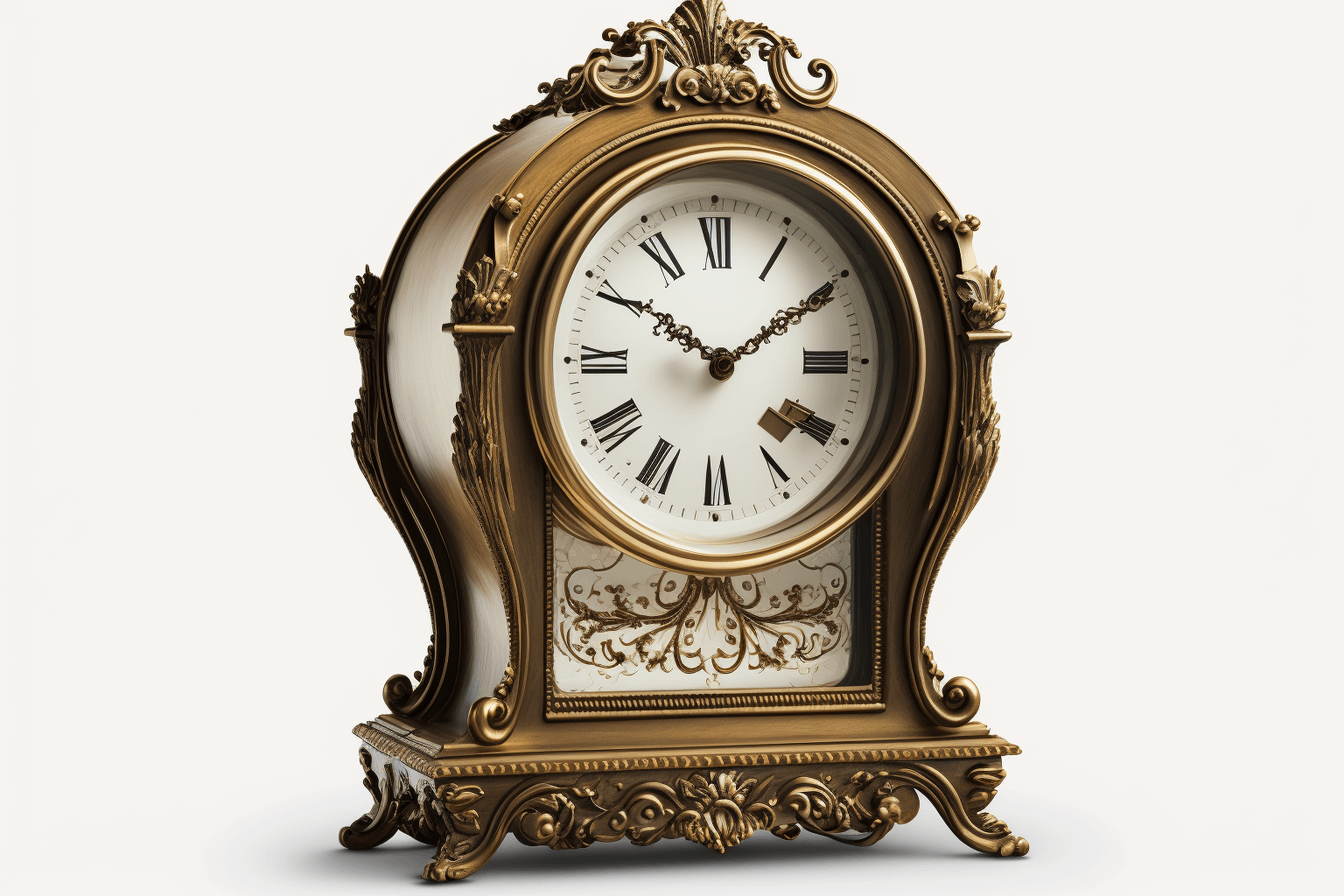 An antique clock standing