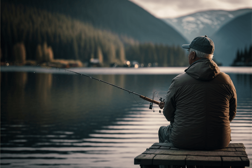 A guy fishing